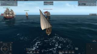 Naval Action Immortal Gunboat vs Pirate Frigate  Rattlesnakes  Renomee [upl. by Wenn]