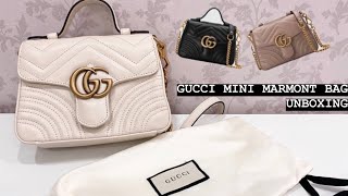 Mini Gucci Marmont Bag With Top Handle UNBOXING [upl. by Billmyre]