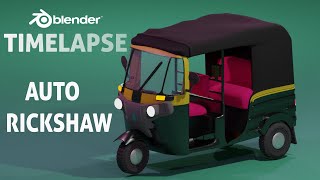 Auto Rickshaw In Blender  3D Modelling Timelapse  Blender Timelapse [upl. by Peyter]