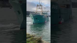 Valente Beaumaris B818 leaving porth penrhyn ship boat mussels food travel cargo [upl. by Rehtnug558]