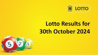 Lotto Results 30 October 2024 [upl. by Ardnaik336]