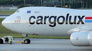 TrueSound™ Cargolux Boeing 7478F Startup  Takeoff from Miami CloseUp with Awesome GEnx [upl. by Bea]