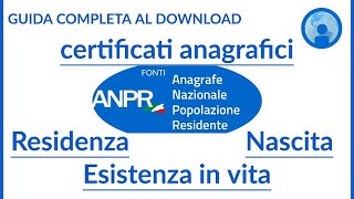 Scaricare il certificato di RESIDENZA NASCITA e ESISTENZA IN VITA  Guida Completa [upl. by Nod]