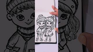 DIV Cute cartoon character drawing ideasviralvideo art bts drawing new status cartoon shorts [upl. by Morlee]