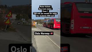 Price for RUTER tickets in Norway Oslo shortvideo norway [upl. by Samara]