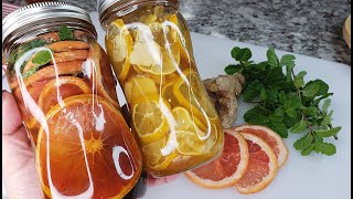 HONEY CITRUS PRESERVE  Honey Lemon Ginger Tea Grapefruit Mint Honey Tea [upl. by Sausa737]