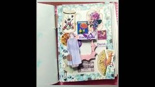 Journal spread 🩵 asmr journaling scrapbooking art [upl. by Ishmul]