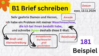 Waschmaschine wurde spät geliefert B1 Brief schreiben Wichtige Redemittel germanlevelb1 [upl. by Nellaf]