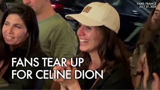 MOMENT Fans tear up while watching Celine Dion at Olympics opening ceremony [upl. by Thomson580]