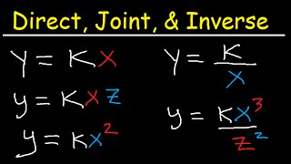 Direct Inverse and Joint Variation Word Problems [upl. by Vasilek672]