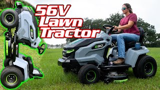 BATTERY POWERED TRACTOR  EGO T6 42 inch Lawn Tractor Review [upl. by Ecenaj808]