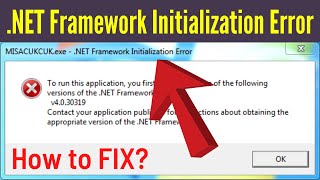 How To Fix Net Framework Initialization Error In Windows 7 Quick amp Easy Way [upl. by Radferd]