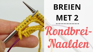 Breien Met 2 Rondbreinaalden  Rondbreien Met Weinig Steken [upl. by Nitsej]