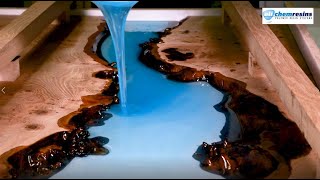 HOW TO MAKE A RESIN RIVER TABLE USING CLEAR EPOXY CASTING RESIN [upl. by Eenad947]