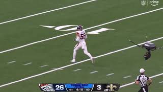 Spencer Rattler Throws a Pick Six to Cody Barton  Broncos vs Saints [upl. by Anoval]