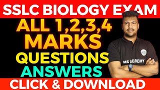 SSLC BIOLOGY ALL 1234 MARKS PYQ QUESTIONS IN ONE PDF [upl. by Lemmie685]