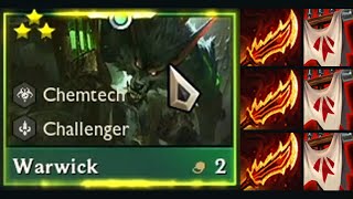 3 Star Warwick 3 Guinsoo  3 Zeke  9 Chemtech  Truly Immortal   TFT Set 6 [upl. by Kistner]