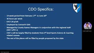 Connacht GAA Club Development Officer Presentation 3rd Level Student Recording for 2025 Project [upl. by Jairia752]