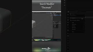 quotDecimatequot modifier for reducing mesh complexity In Blender3D tutorial blender blendertips [upl. by Boyt273]