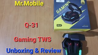 Q31 Gaming Tws Wireless Earbuds Unboxing amp Review [upl. by Franzoni]