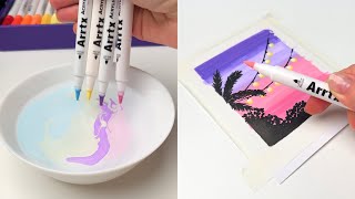 3 COOL ART HACKS for Beginners with Arrtx Acrylic Markers [upl. by Boyse]