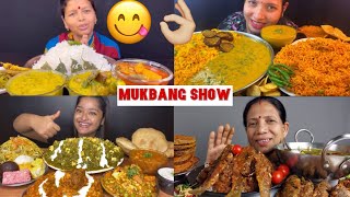 MUKBANG VIDEO  Bengali Food Video  Eating Dal Chawal🍛😋Fish Curry with rice noodles🥵 tasty food [upl. by Sordnaxela278]