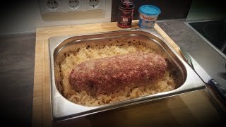 Hackbraten gefüllt mit Sauerkraut vom Kugelgrill [upl. by Anillehs683]