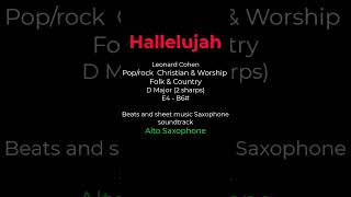 Hallelujah Leonard Cohen Poprock Christian amp Worship Folk amp CountryBeats and sheet music Alto Sax [upl. by Roche336]