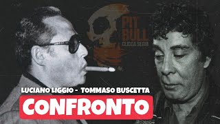 Il faccia a faccia a distanza dalla gabbia degli imputati LUCIANO LIGGIO e TOMMASO BUSCETTA 1986 [upl. by Uliram843]