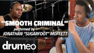 Michael Jacksons Drummer Jonathan Moffett Performs quotSmooth Criminalquot REACTIONREVIEW  Drumeo [upl. by Htrahddis6]