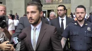 Shia LaBeouf Reacts to Questions Leaving Court in New York City  Splash News TV  Splash News TV [upl. by Erdnaed]