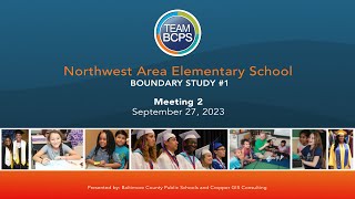 BCPS Northwest Area Elementary School Boundary Study 1  Meeting 2 [upl. by Senhauser]