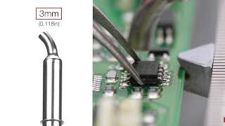 Rework delicate SMDs from 01005 to SOIC8 with JBC JNA hot air tips [upl. by Hazeghi]