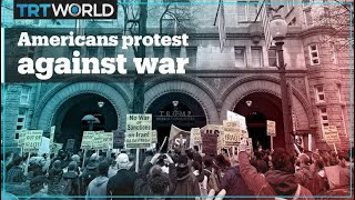 Antiwar protesters rally in several US cities [upl. by Sher]