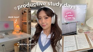 STUDY VLOG 💌 LOTS of note taking PRODUCTIVE day in my life desk tour exam prepunboxing keyboard [upl. by Gut512]