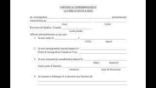 Certificat dhébergement  Lettre dinvitation Canada  شهادة الايواء  رسالة دعوة الى كندا [upl. by Dorn]