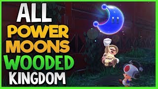 All Power Moon Locations in Wooded Kingdom in Super Mario Odyssey [upl. by Anaiuq]