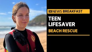 Teen lifesaver performs threeperson rescue on a Sydney beach  ABC News [upl. by Dobson]