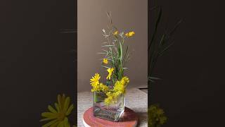 Arrangement of Yellow Wildflowers and Succulents in a Clear Glass Vase [upl. by Tompkins133]