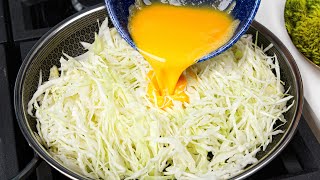 Cabbage with eggs tastes better than meat Easy quick and very delicious dinner recipe [upl. by Hofmann136]