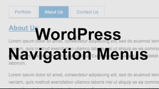 WordPress Navigation Menus Theme Development [upl. by Niuqauj229]