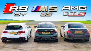 BMW M5 CS vs Audi RS6 GT vs AMG E63 S ARRANCONES [upl. by Maurita]