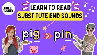 Substituting Ending Sounds  Phonemic Awareness Song for Kids [upl. by Stu]