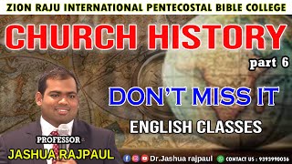 CHURCH HISTORY  PART6  PROFESSORJASHUA RAJ PAUL  HISTORICAL BACKGROUND IN CHURCH [upl. by Atnom640]