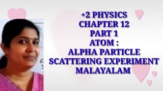 2 PHYSICS  ATOM  ALPHA PARTICLE SCATTERING EXPERIMENT MALAYALAM [upl. by Junette]