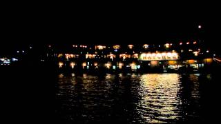 Paddle Steamboat NATCHEZ passing by at night  New Orleans [upl. by Notlaw189]