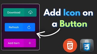 How to Add Icon on a Button in HTML CSS [upl. by Nedroj419]