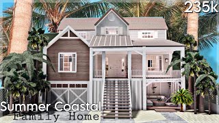 BLOXBURG Summer Coastal Family Home  speedbuild  tour 235k [upl. by Elbam]