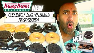 NEW Krispy Kreme Oreo Cookie Glazed and Oreo Cookie Over The Top Donuts [upl. by Ralip]