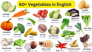 Top 60 Vegetables Name in English English Practice [upl. by Neira]